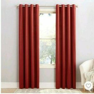 Seymour Energy Efficient Grommet Top Room Darkening Curtain Panel- Red